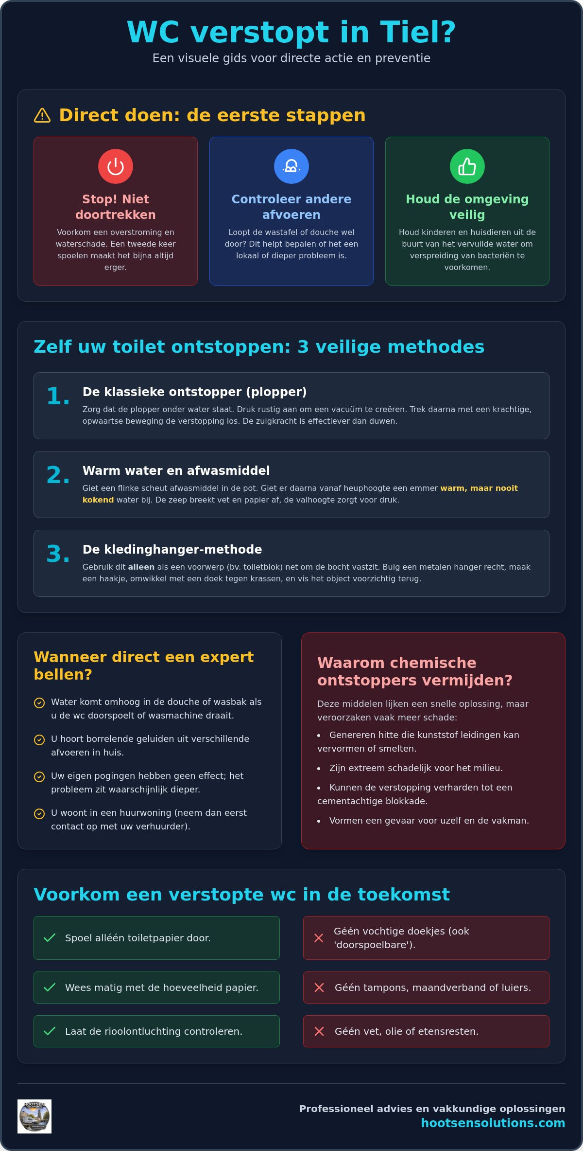 Wc verstopt in Tiel? Dit moet u direct doen en zo lossen wij het op